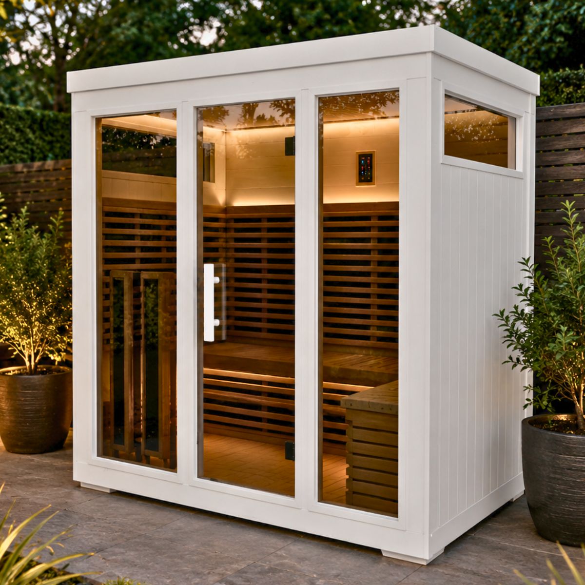 Bella 5 white aluminium outdoor infrared sauna