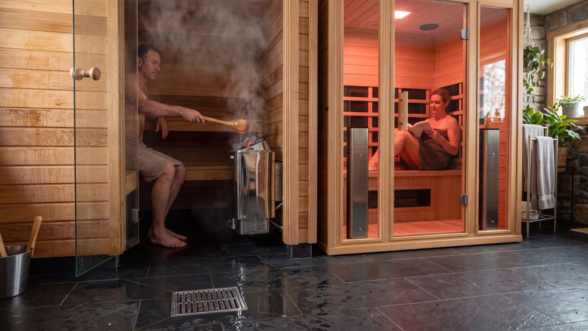 do saunas need drain or plumbing