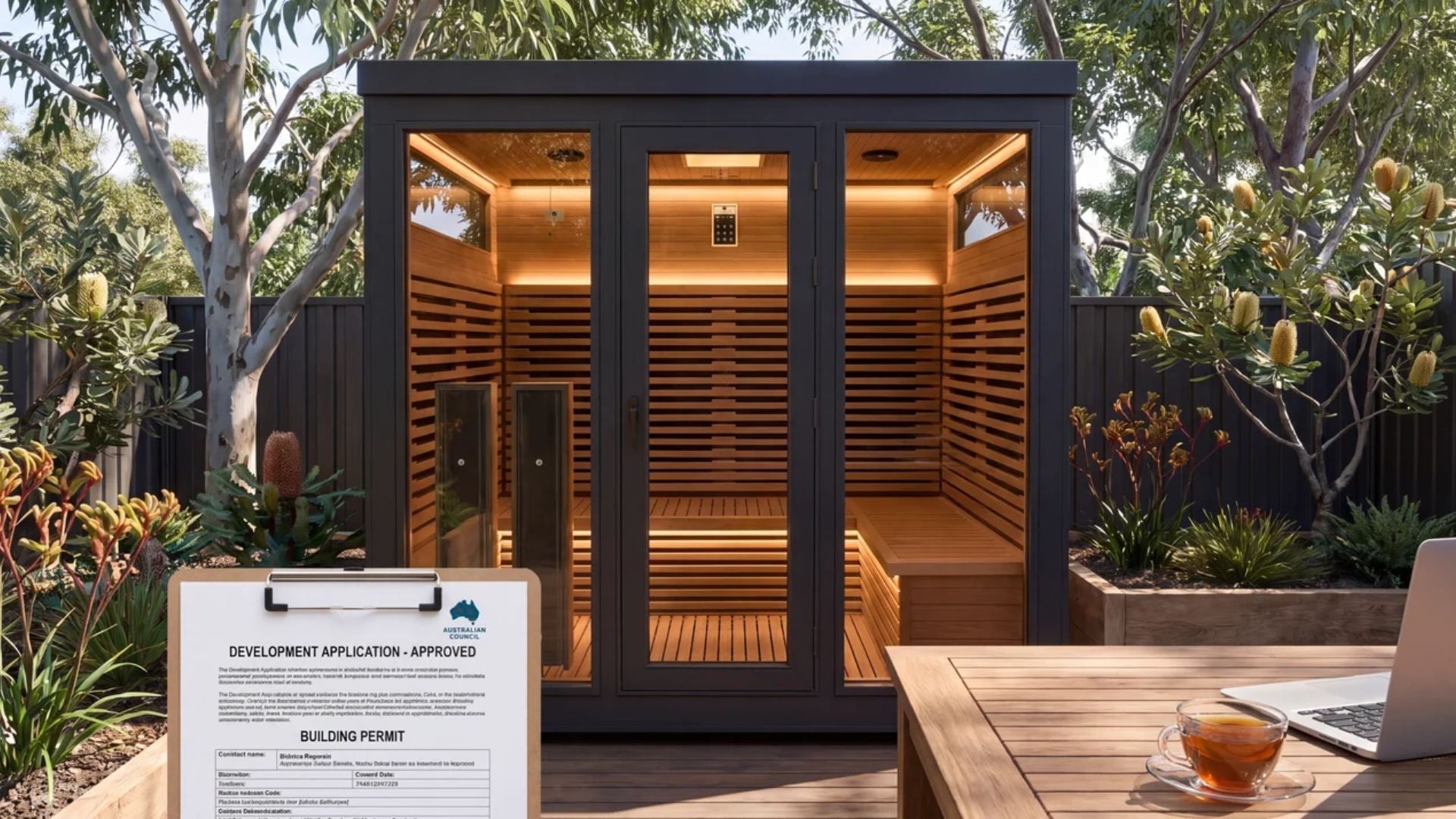 do outdoor saunas require council approval