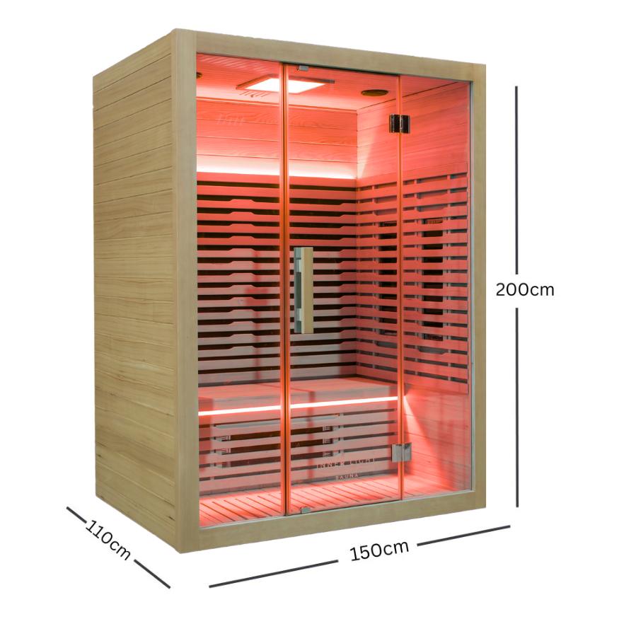 3 person infrared sauna dimensions