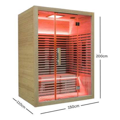 3 person infrared sauna dimensions