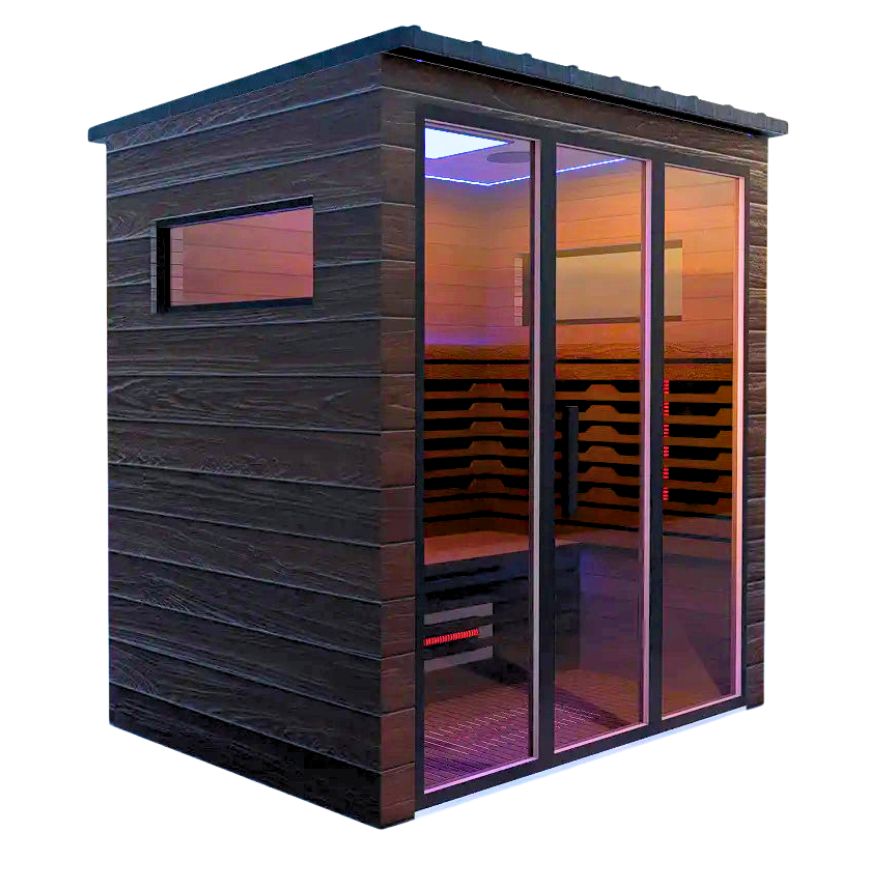 3 Person Bella Deluxe Outdoor Infrared Sauna Corner View