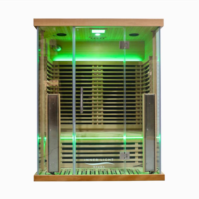 3 person Full Spectrum Infrared Sauna Front Heaters Green