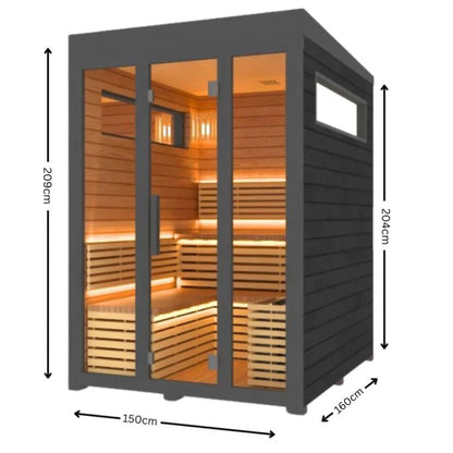 Demfin traditional outdoor sauna dimensions