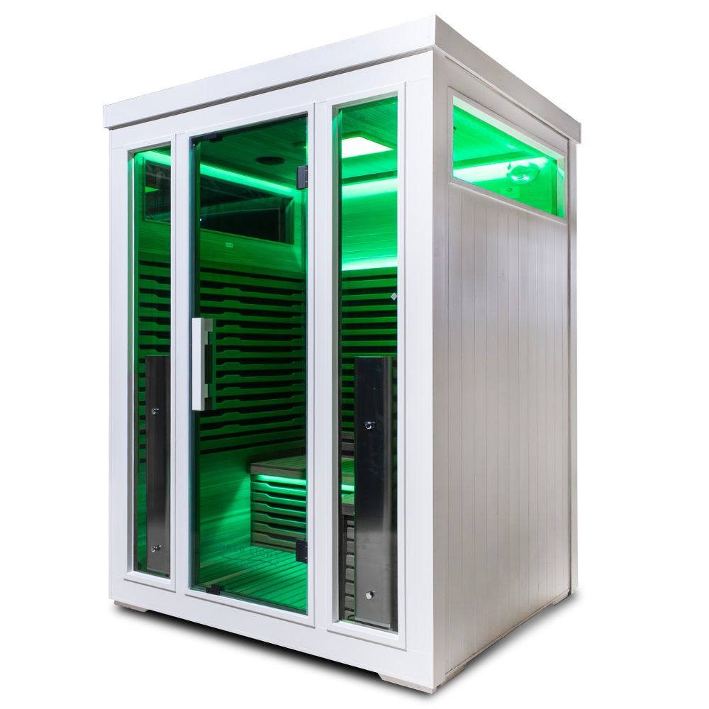 3 Person outdoor sauna white