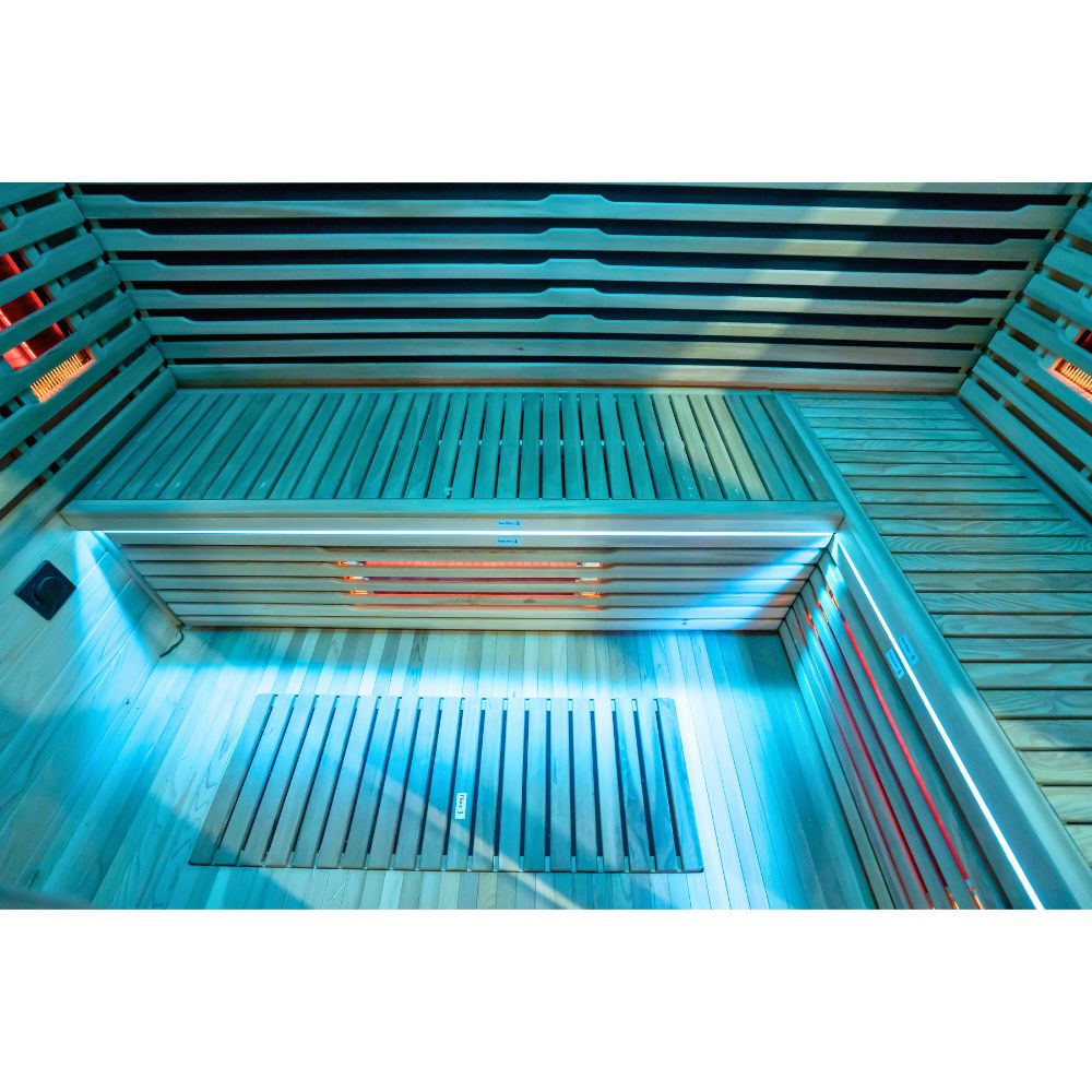 Bella 3 White Outdoor Sauna L Shaped Seating