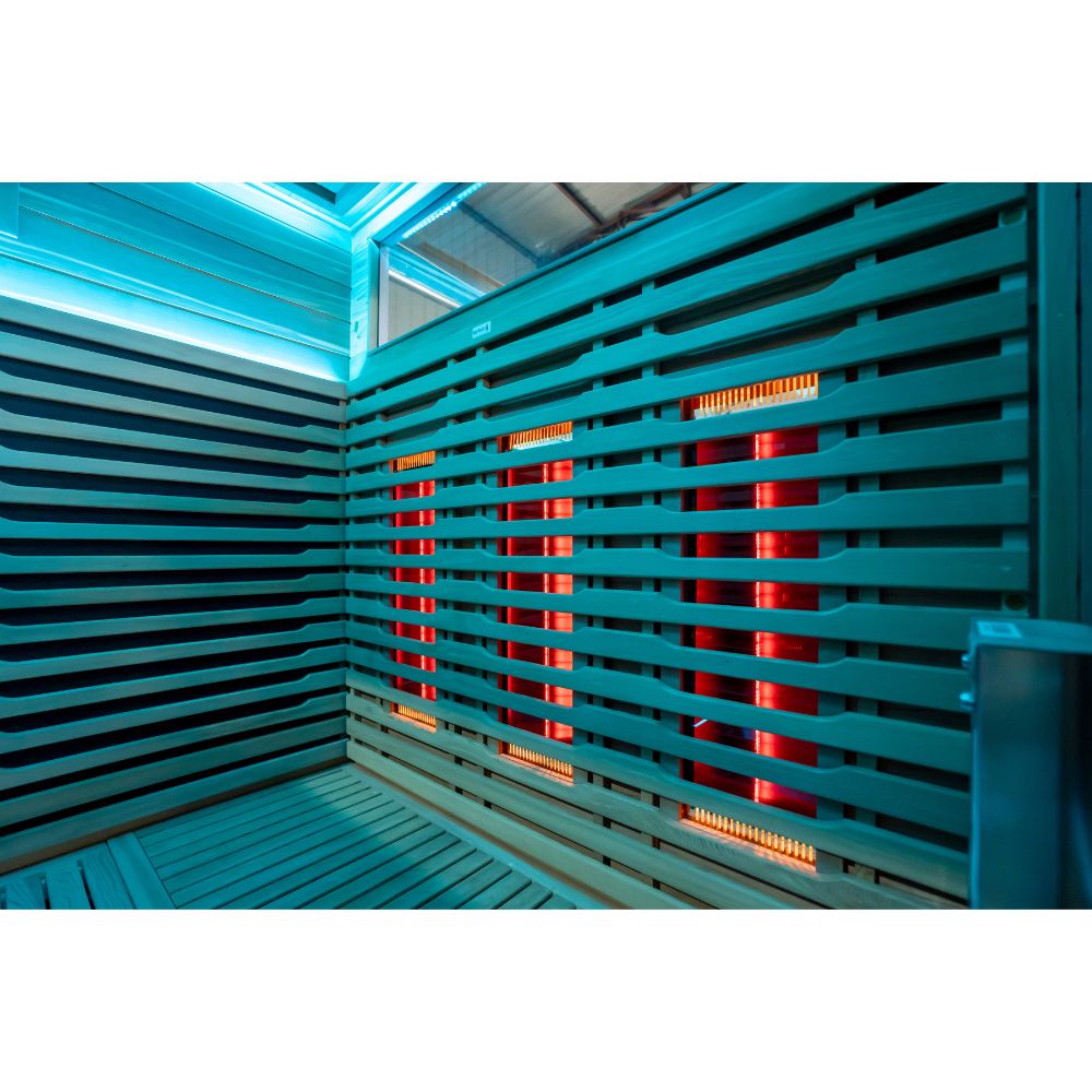 Bella 3 White Outdoor Sauna Premium Quality Cedar Benches