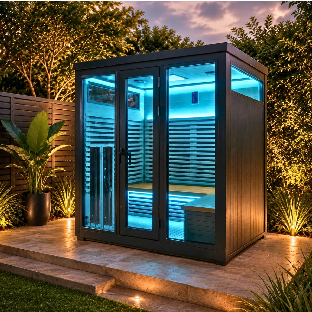 5 person Black outdoor Sauna 