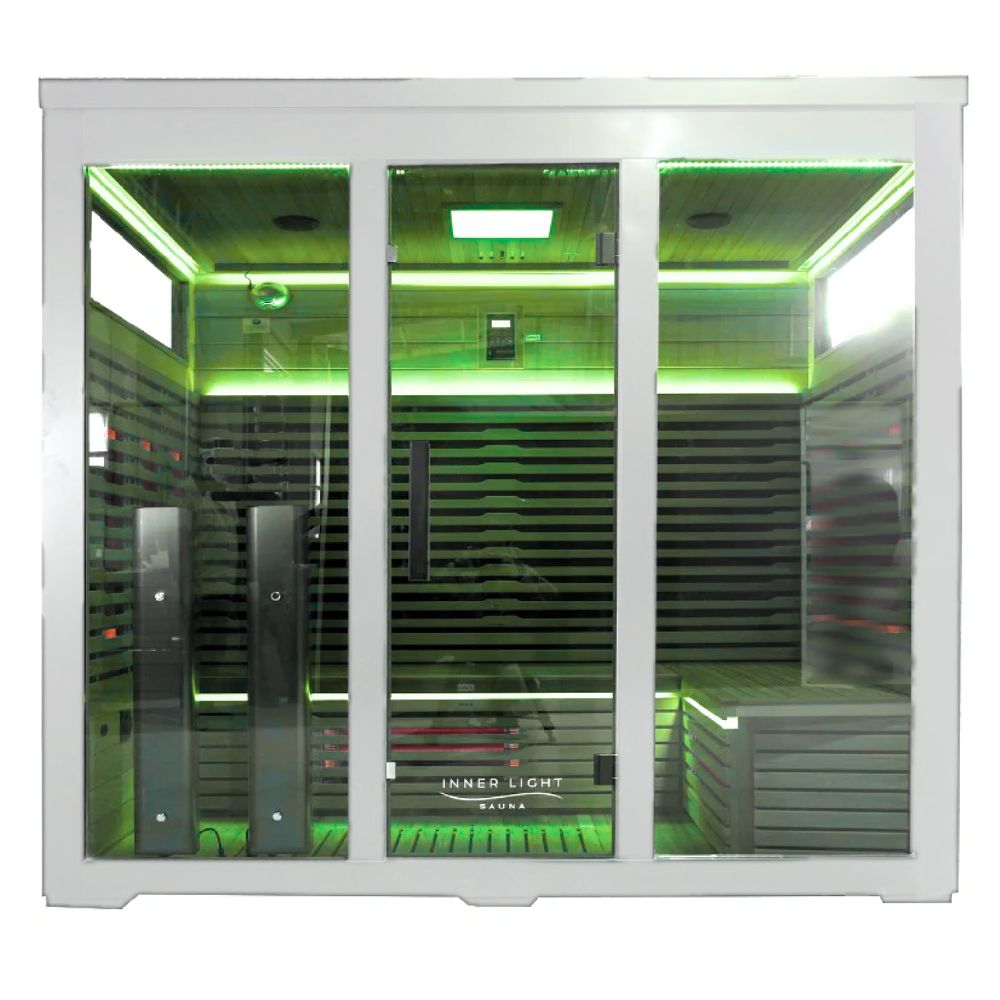 Bella Deluxe 5 outdoor infrared sauna, front view