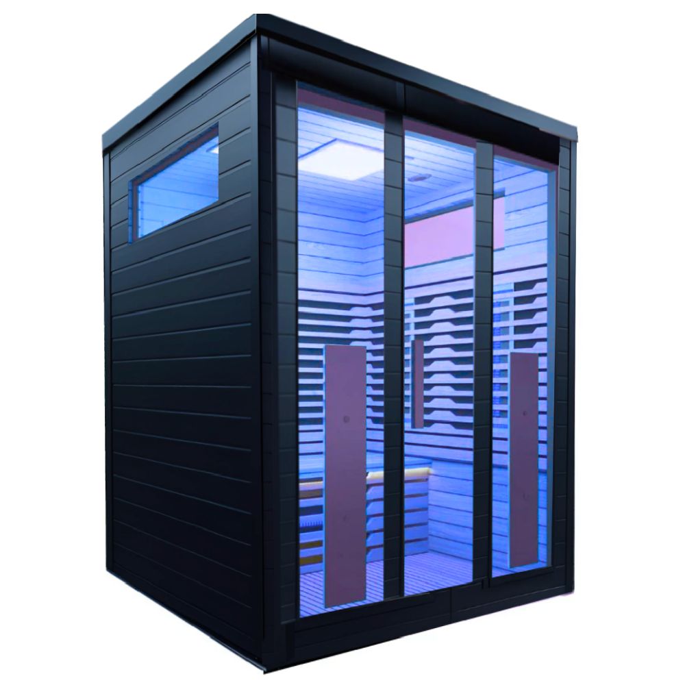 Bella 3 outdoor sauna black walls