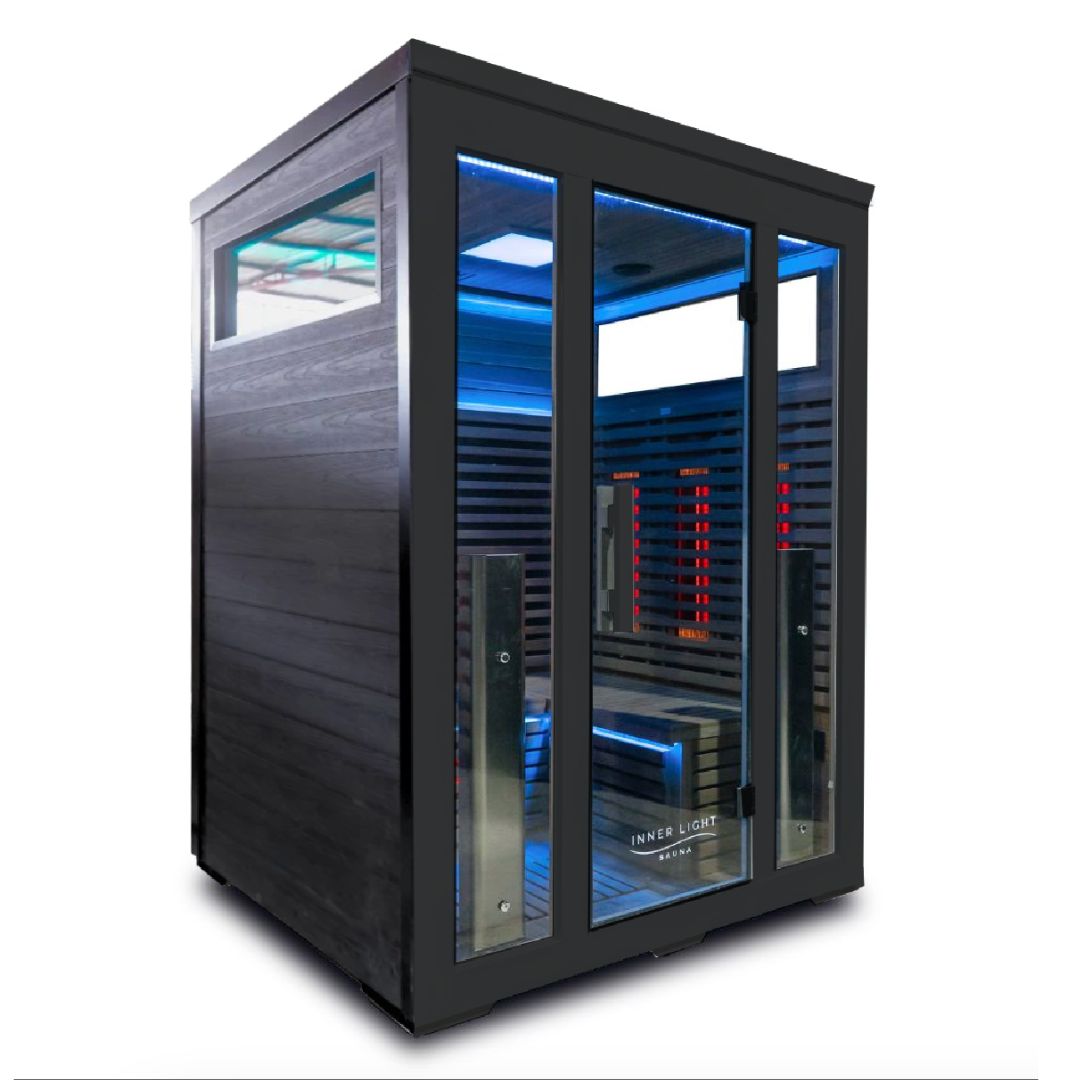 Bella 3 outdoor sauna black walls