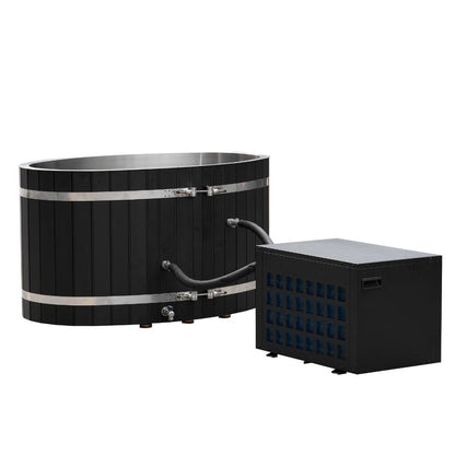 Black oval Ice Bath with Chiller