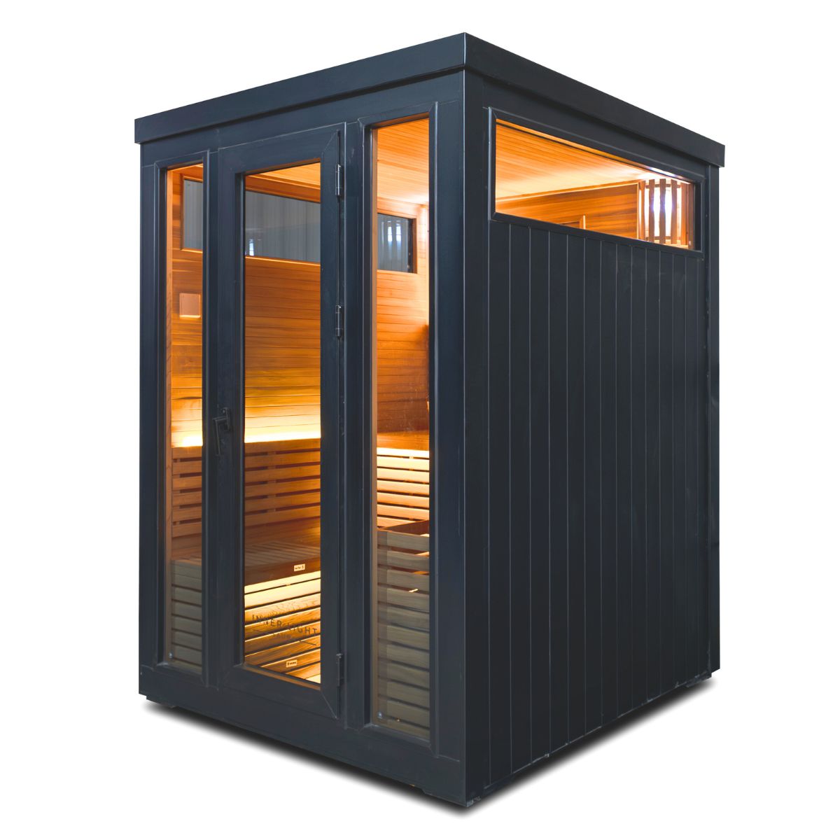 Demfin 5 outdoor traditional sauna right side view