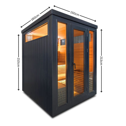 Demfin outdoor sauna dimensions