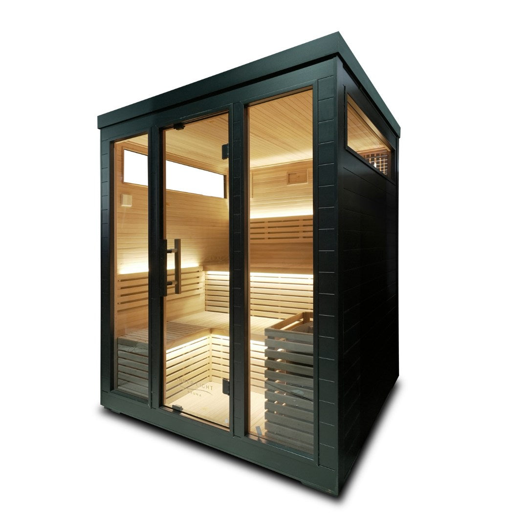 Outdoor Traditional Sauna left side Demfin 6 Person 