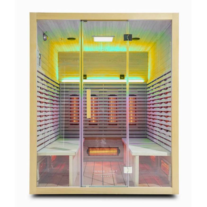 Hot Yoga Sauna with seats folded up