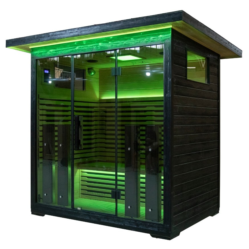 Innerlight outdoor 4 person sauna side view green