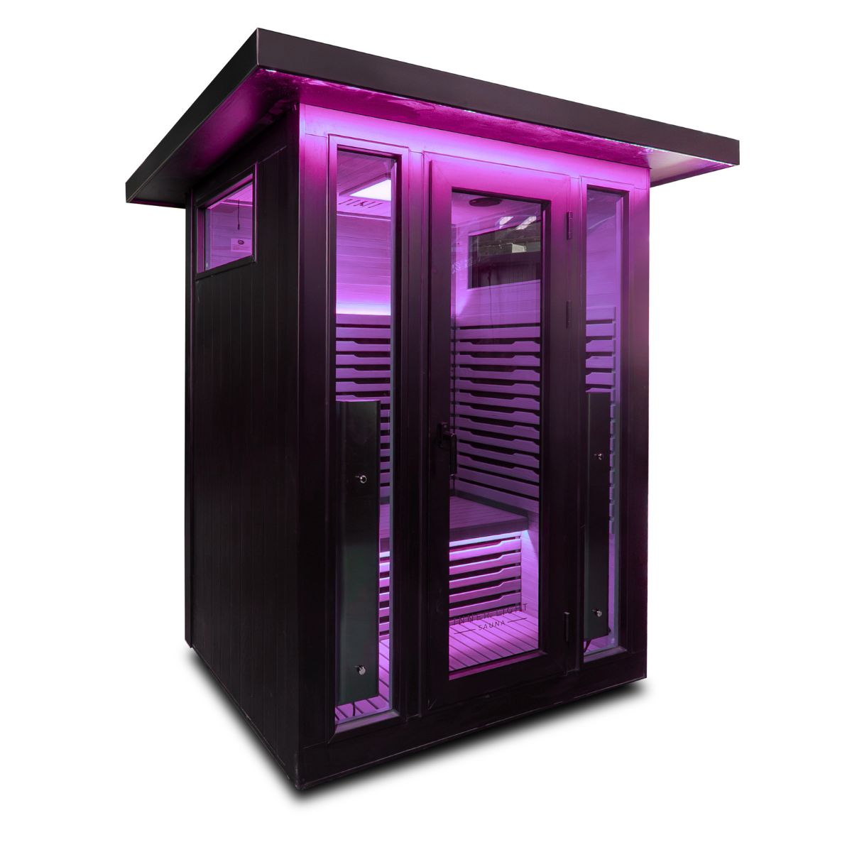Lamar 2 Infrared sauna. Black, side view 