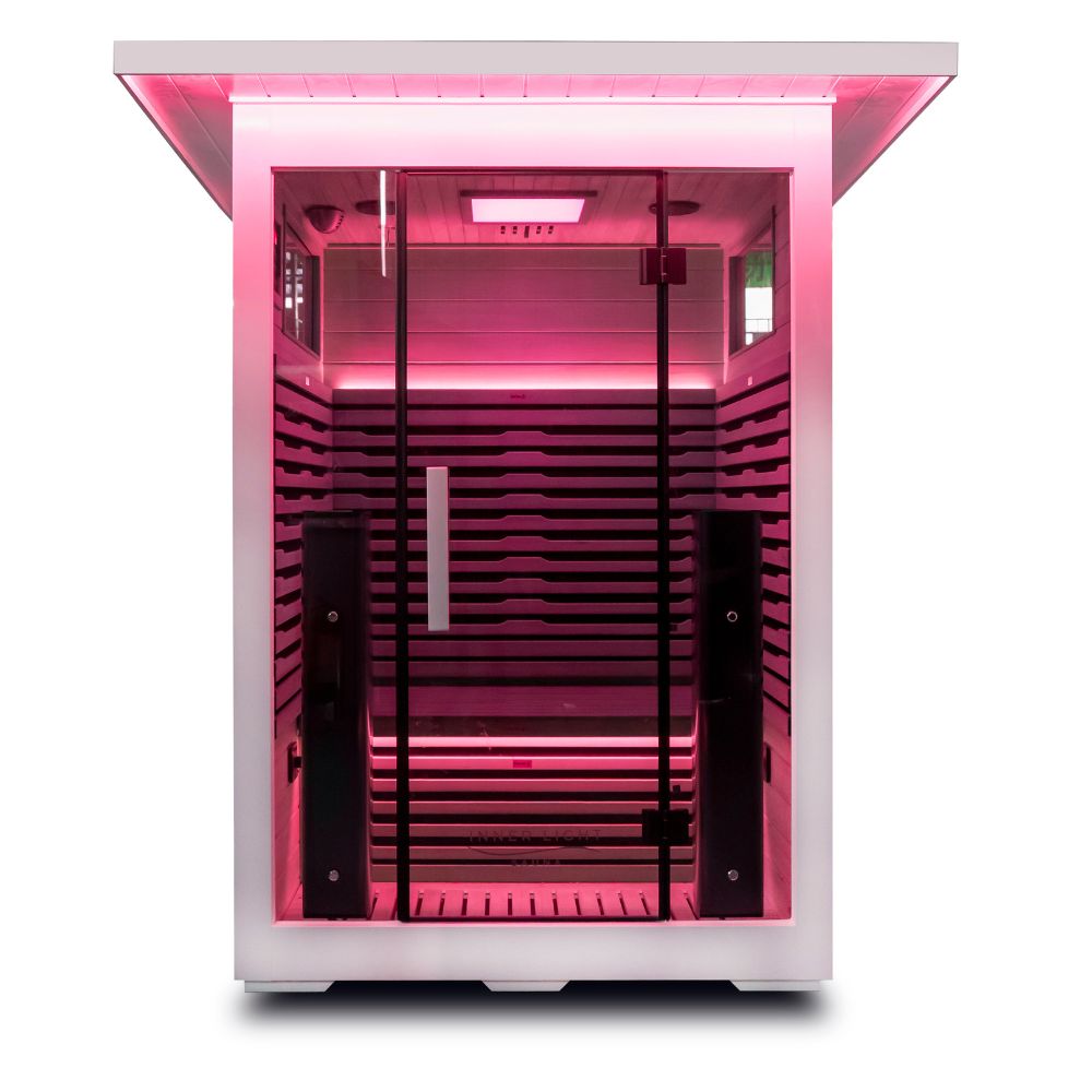 La Mar 2 outdoor infrared sauna in white