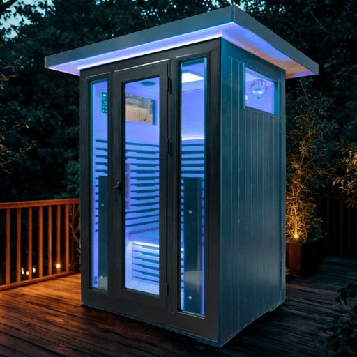 2 Person Outdoor Infrared Sauna – La Mar (Black)