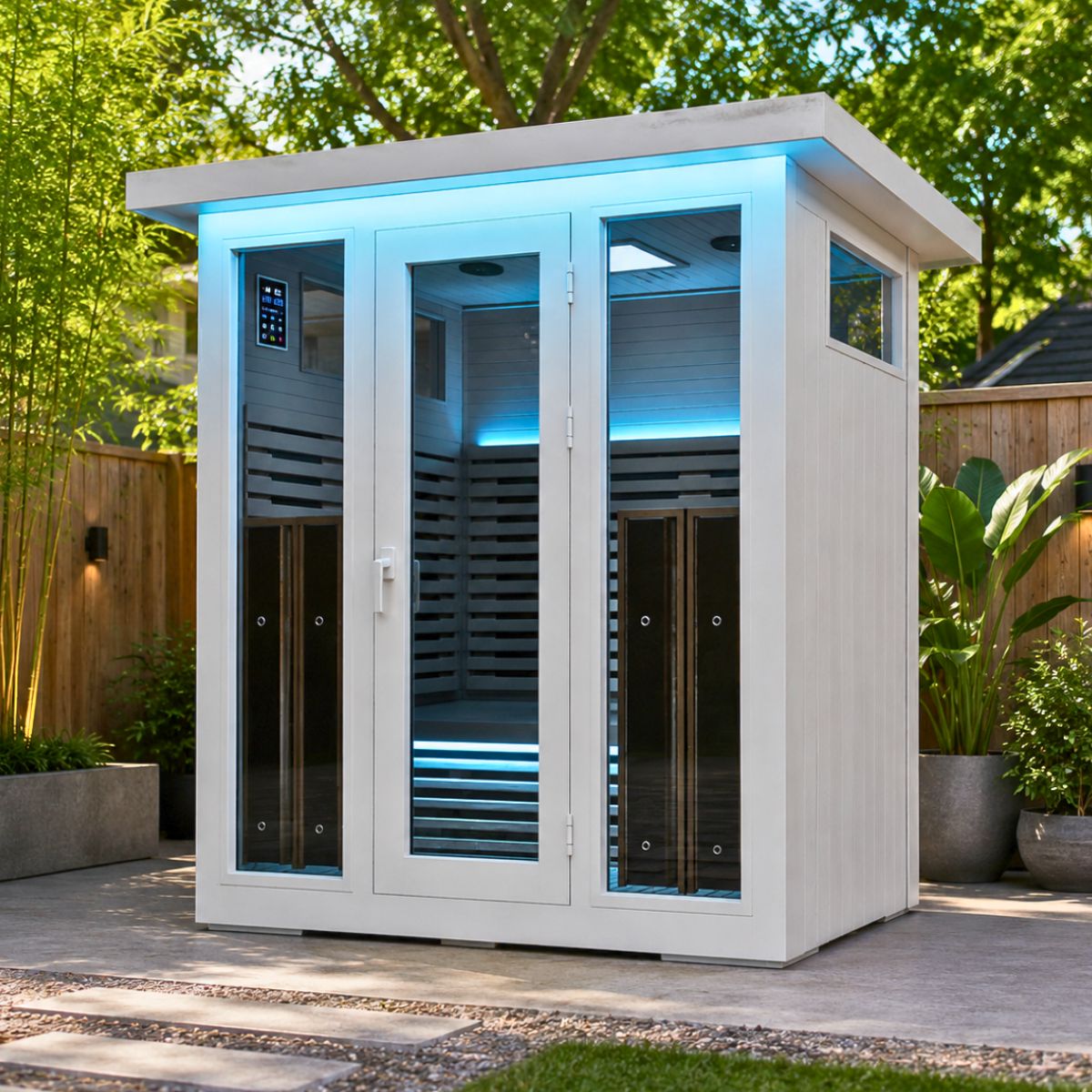 La Mar 4 White Outdoor Infrared Sauna 