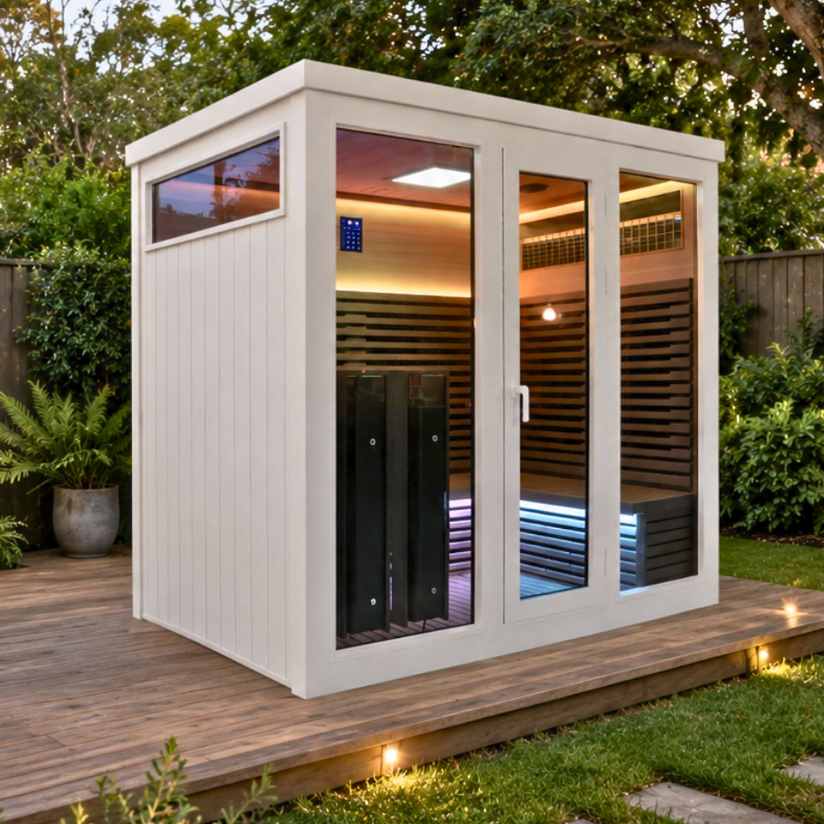 5 Person White Outdoor Infrared Sauna Bella Deluxe