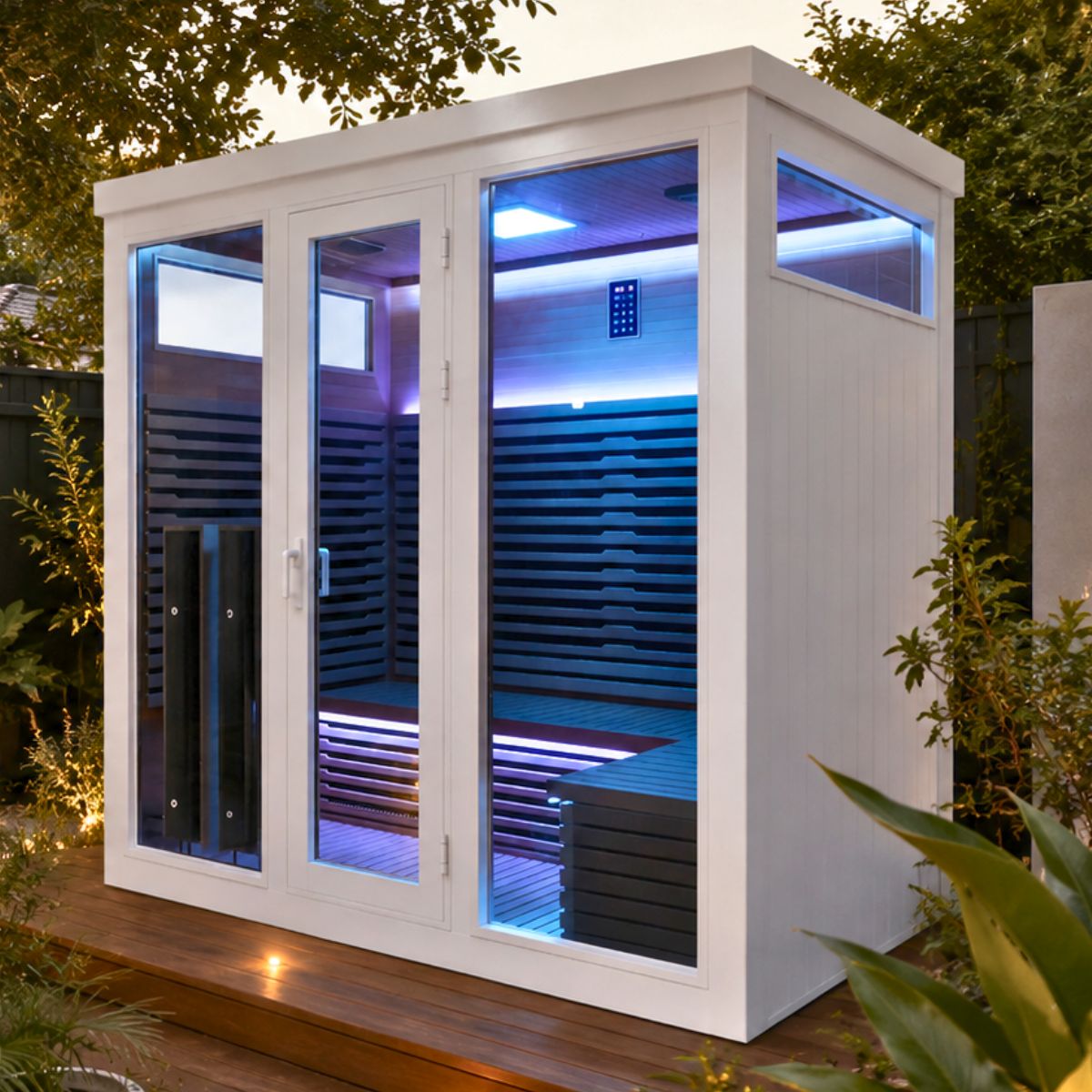 5 Person White Outdoor Infrared Sauna Bella Deluxe
