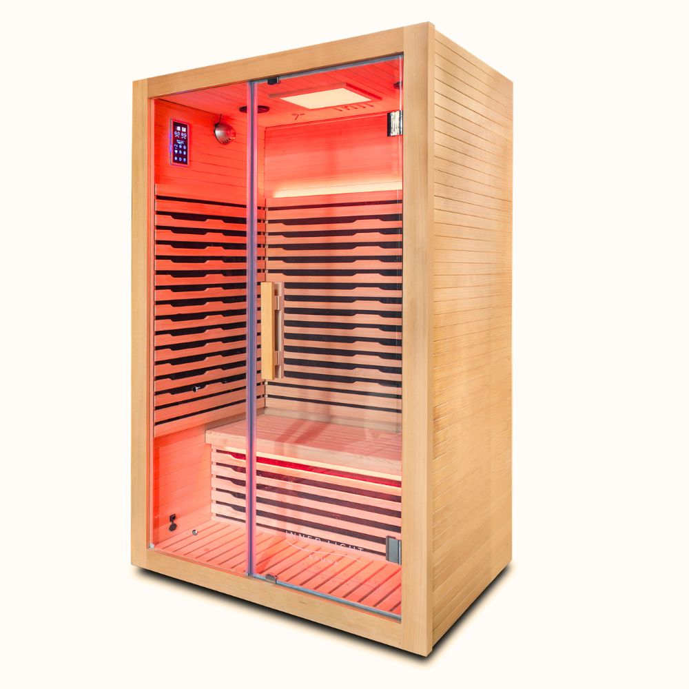 Side view, mood lighting in red