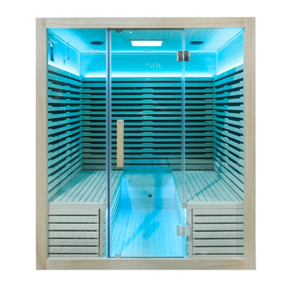 Modern twin seat  infrared sauna with interior lighting 