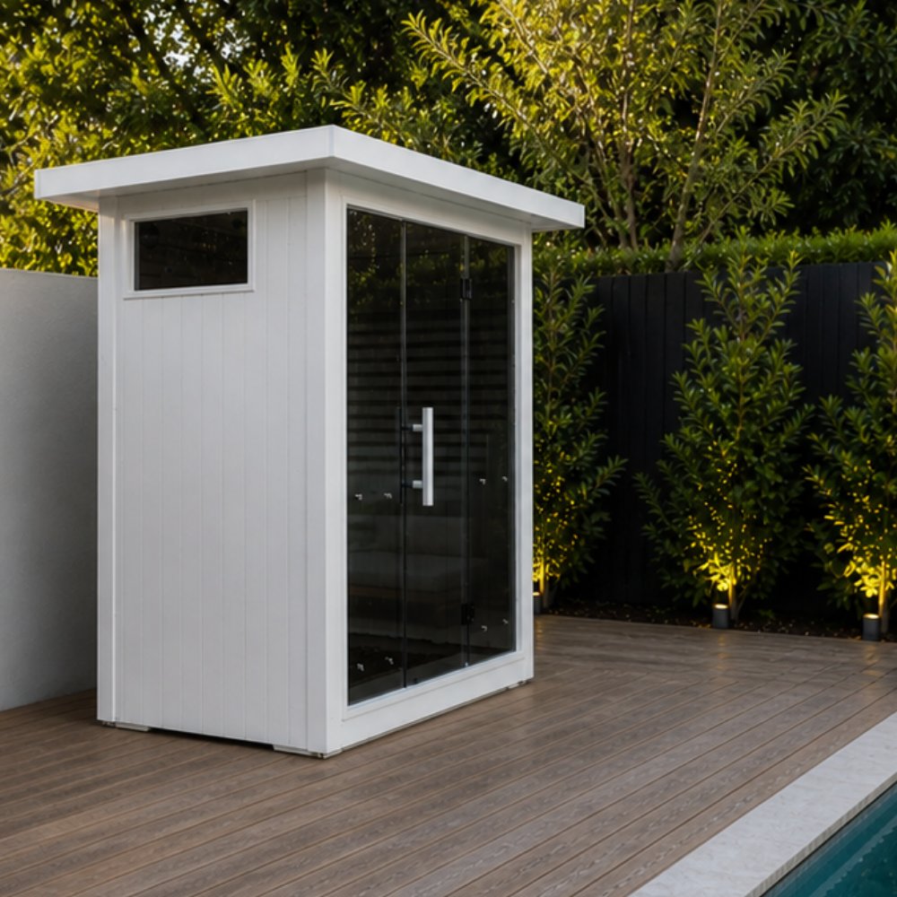 White Outdoor aluminium infrared sauna