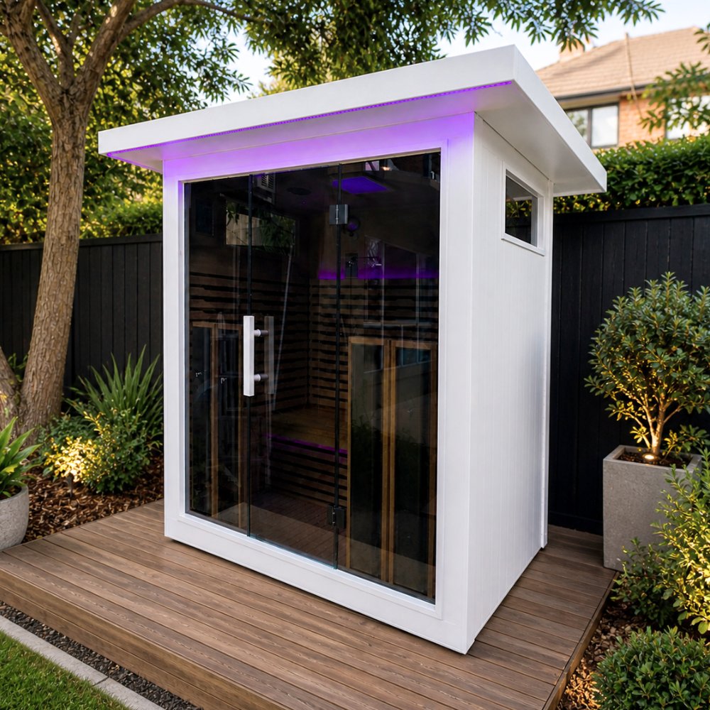 La Mar 4 White Outdoor Infrared Sauna 