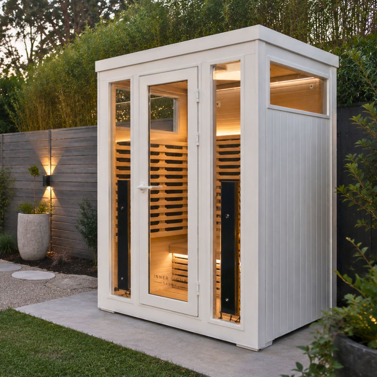 ミオです！　DOME SAUNA ホワイト 3 Person White Outdoor Infrared Sauna Bella Deluxe – Inner Light Sauna