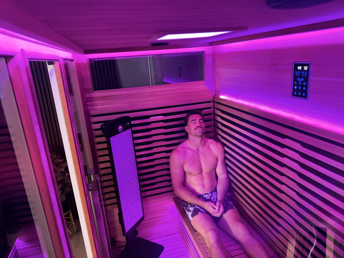 With the optional red light therapy panel