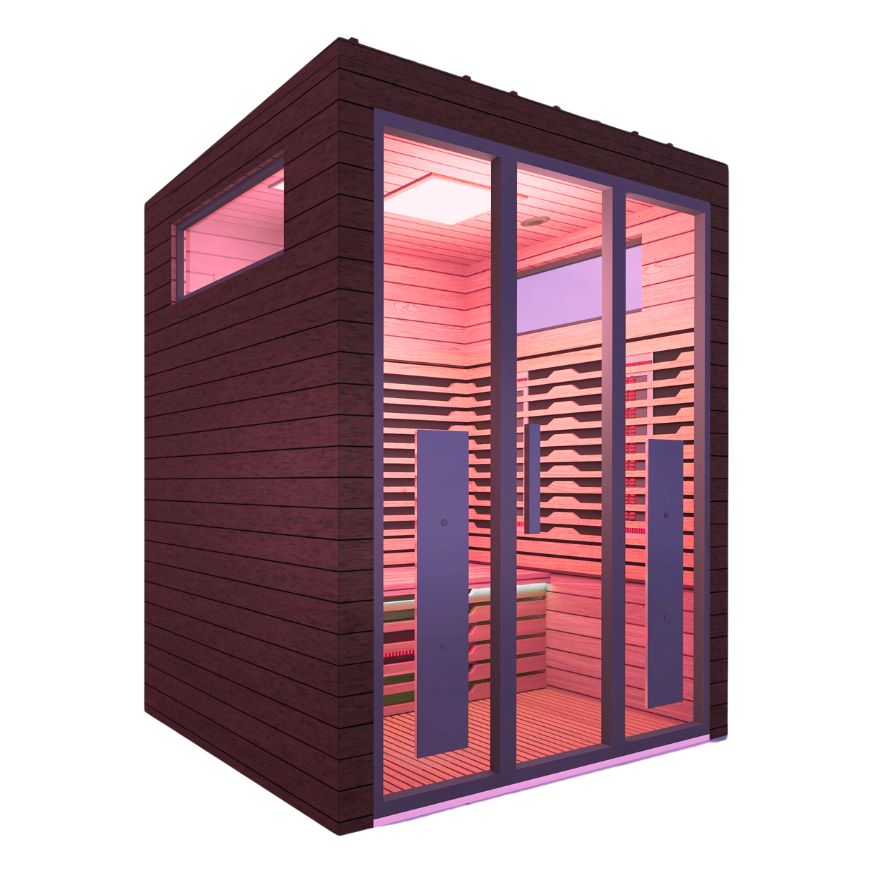 3 Person Bella Deluxe Outdoor Infrared Sauna Corner View