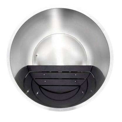 Black round ice plunge inside with seat