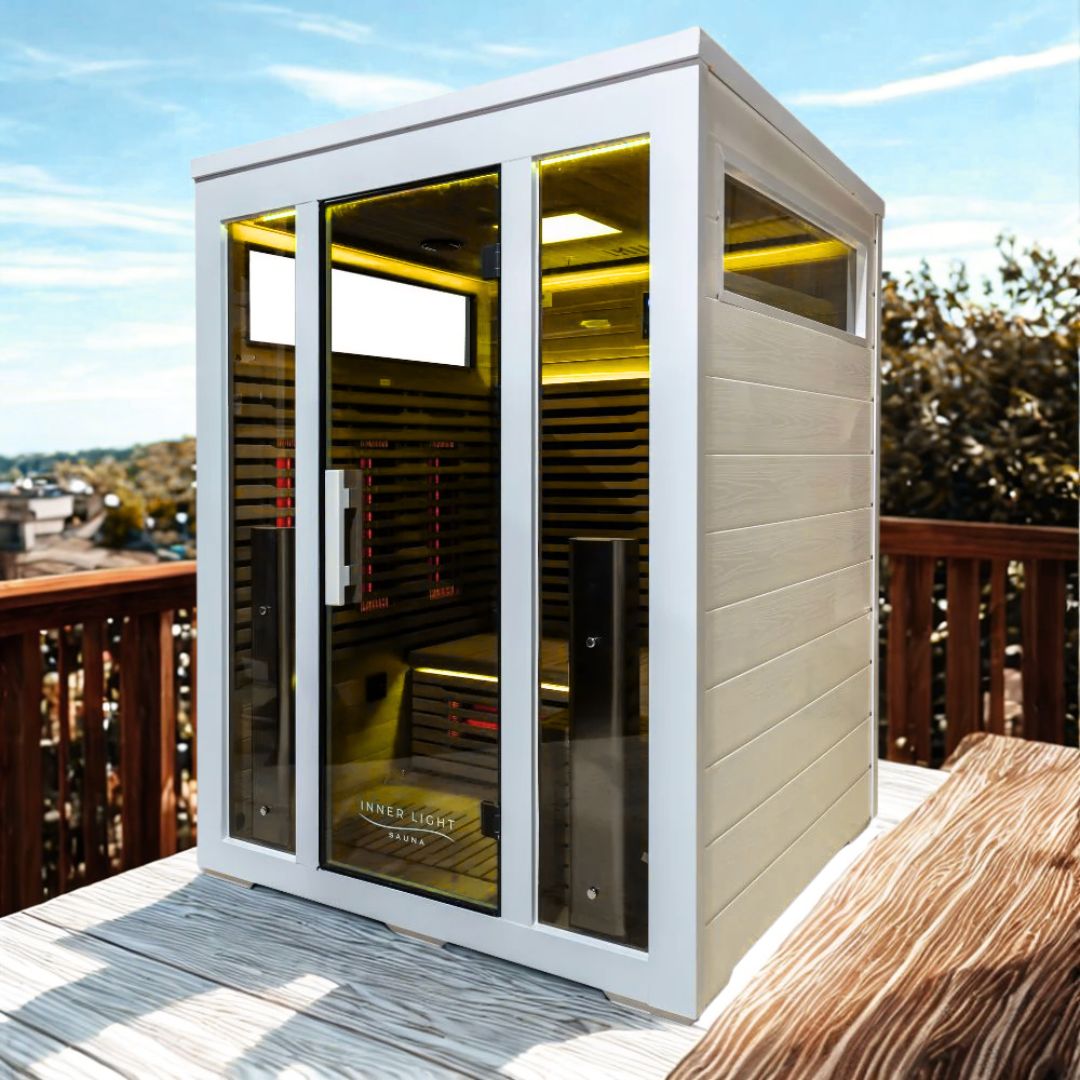 3 Person white outdoor sauna Bella 3