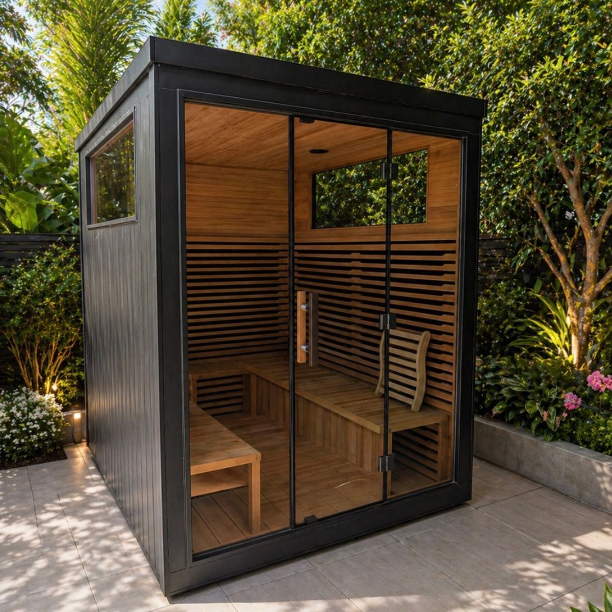 Outdoor yoga sauna